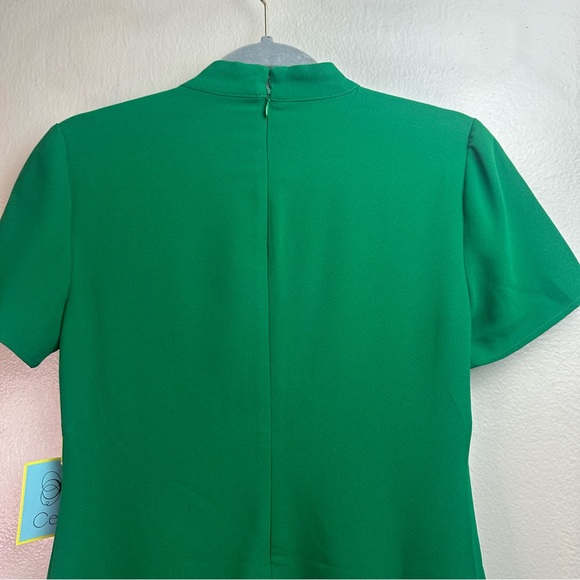 CeCe Women’s Tie Neck Mini Shift dress in Lush Green Sz 2 - Picture 6 of 11
